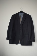 Bogart Men's Navy Pinstripe Cotton Blend Blazer -