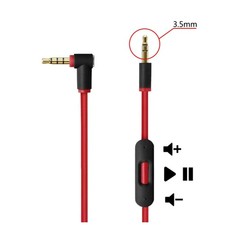 Beats Headphones Replacement Cable with In-line Control