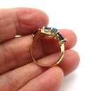 14K Yellow Gold Blue Topaz & Sapphire Ring SIze 6 4.4 Gr [R385] — photo 6