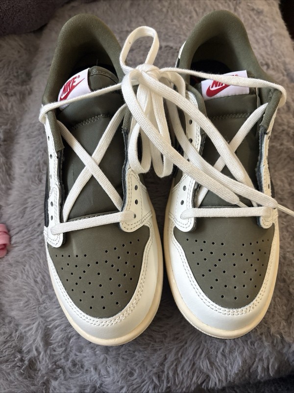 Nike Air Jordan 1 Retro Low OG SP (PS) Travis Scott Medium Olive  Size 3Y