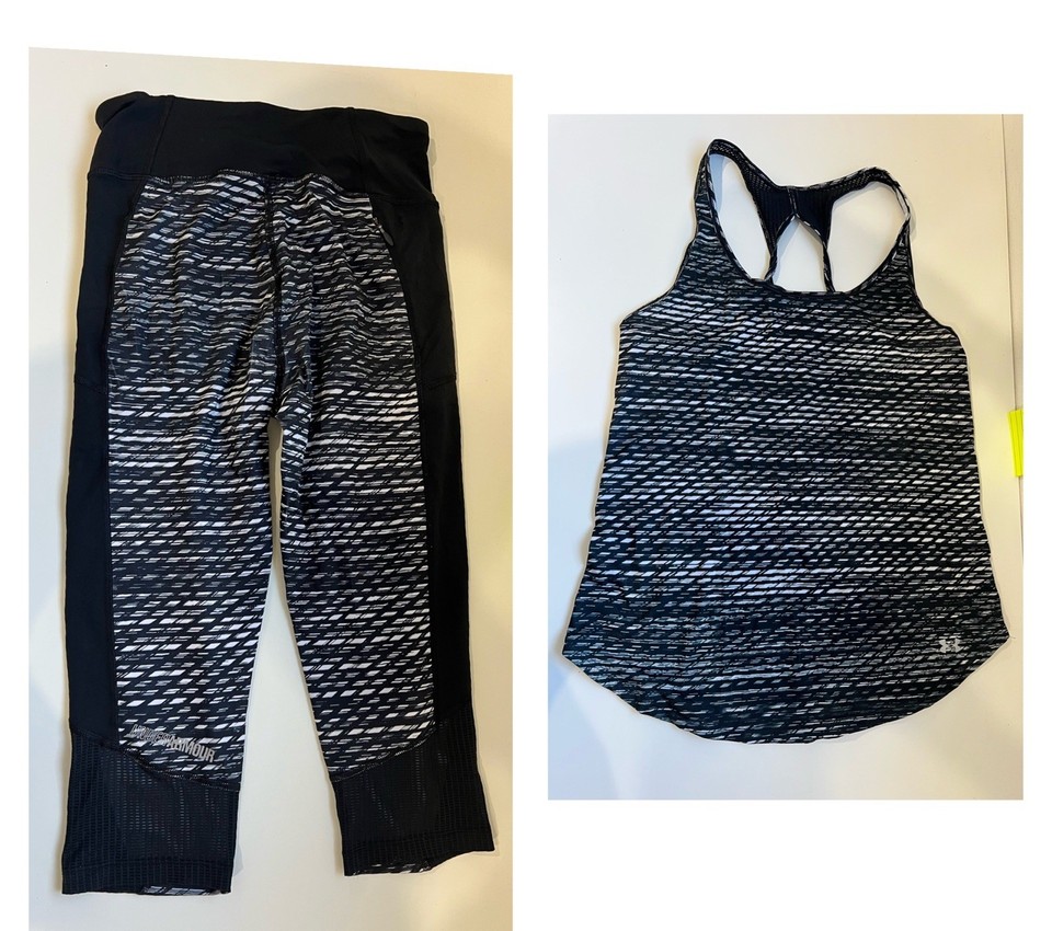 Under Armour Women's Racerback Tank Top & Leggings Set Black Size S