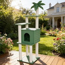 72 Inches Tall Cat Tree, Outdoor Cat House, Weatherproof Large Cat Condo