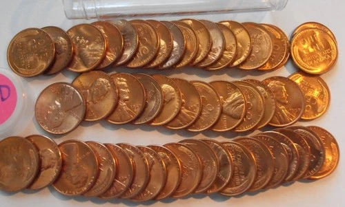 1957 D Uncirculated Lincoln Cent ROLL,  (57DFW1) FREE SHIPPING