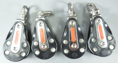 lot of 4 NEW  Ronstan blocks with swivel heads, pulleys