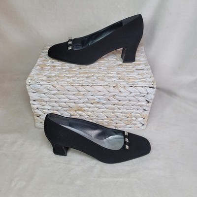 Stuart Weitzman Black Witchy Festival Pumps Embellished Whimsigoth  8 Square Toe