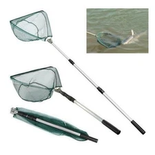 82" Fishing Landing Net Telescopic Folding Alum Handle 3 Section Extending Pole