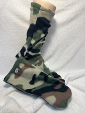 Green Camo FLEECE SOCKS - 11.75"  sole see conversion photo unisex 13M/14WM
