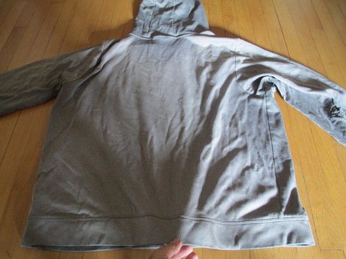 NORTH FACE HOODIE MEN XXL GRAY GREEN PULLOVER HOOD FADED HOLES WORN THRASHED - Picture 12 of 13