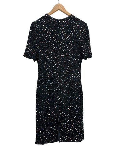 Vintage Laurence Kazar Black Sequin Beaded Cocktail Dress Fit like a S/M - Picture 2 of 4