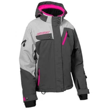Castle X Powder G4 Women's Snowmobile Jacket - Pink Glo/Silver/Charcoal