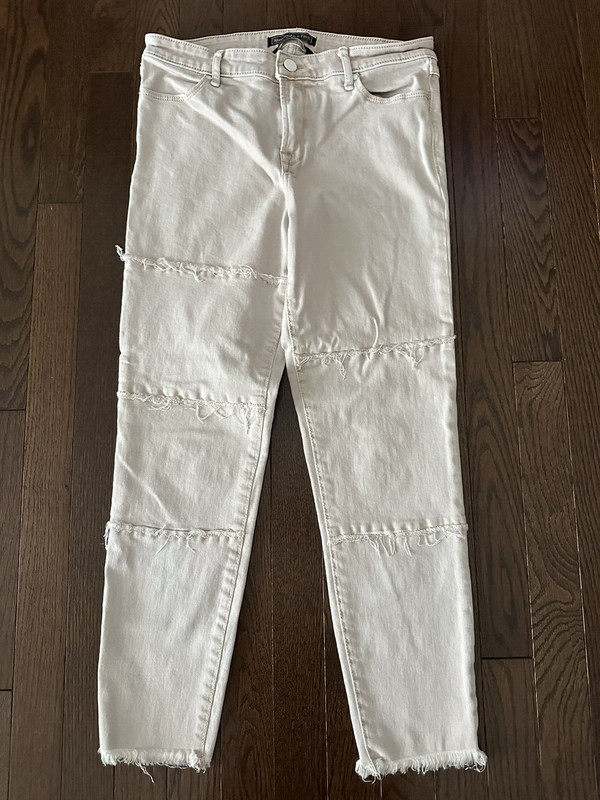 ABERCROMBIE & FITCH Signature Collection Peach Pink Cropped Skinny Jeans Sz 28