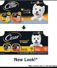 CESAR Wet Dog Food Classic Loaf in Sauce Trays Variety 3.5 oz 12 Pack New Sealed