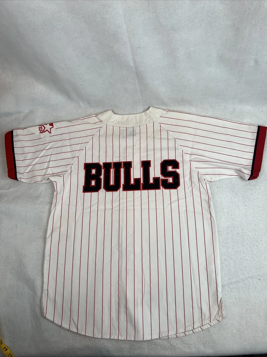 Vintage 90s Starter Chicago Bulls Baseball Jersey Size Large NBA JORDAN