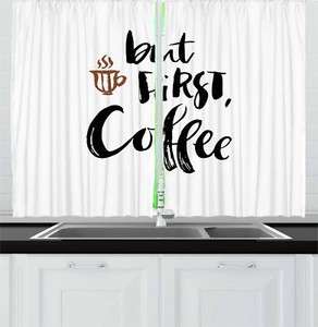 Coffee Kitchen Curtains 2 Panel Set Decor Window Drapes 55 X 39