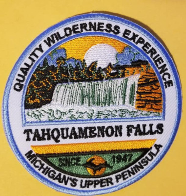 Tahquamenon Falls Michigan's Upper Peninsula Embroidered Patch approx 3.5''