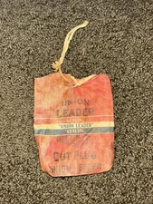 VINTAGE UNION LEADER CUT PLUG TOBACCO CLOTH BAG POUCH - EMPTY