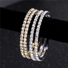 6-10CM Women Diamante Crystal Rhinestone Big Hoop Earring Jewelry Earrings