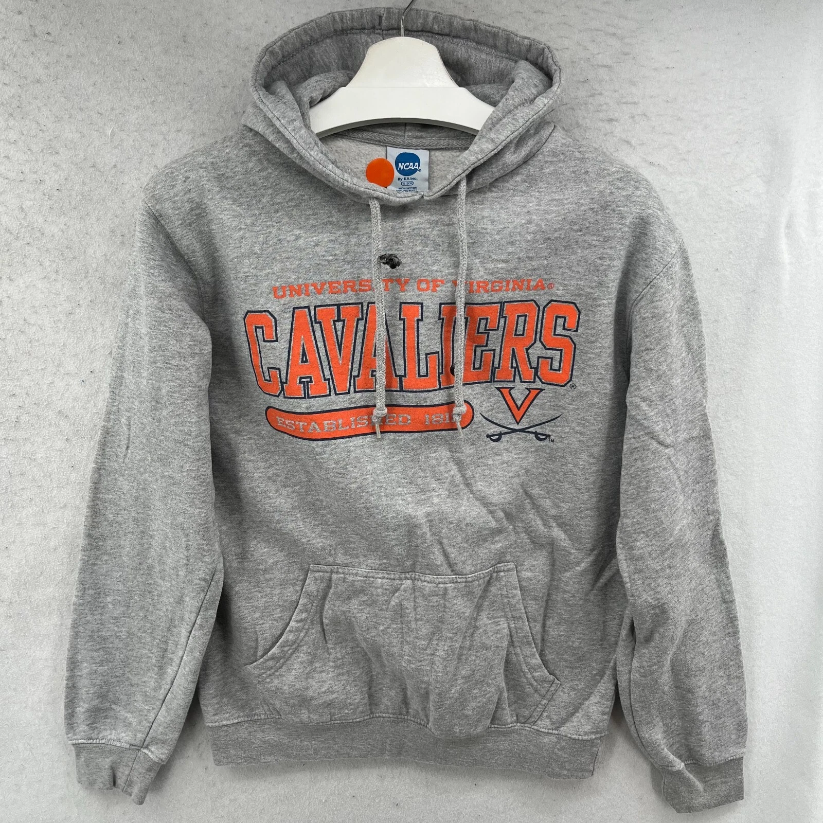 VETEMENTS Virginia Cavaliers Felpa con Cappuccio Pullover Adulto Piccolo Grigio Abbigliamento Cavalieri Grigio