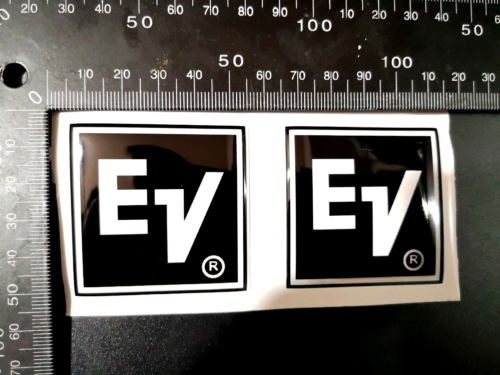 Logo 2 pcs. electro voice EV crystal bubble black white 50 mm = 2 inch - Picture 1 of 2