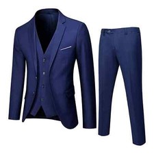 Men's Folmal Suit Jacket Business Wedding Gentleman's Coats 3 Piece Pants Sets