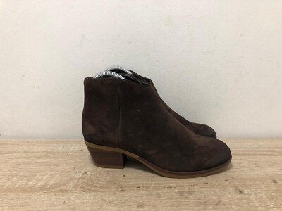 CLARKS MILA MYTH LADIES DARK BROWN SUEDE ANKLE ZIP UP BOOTS UK