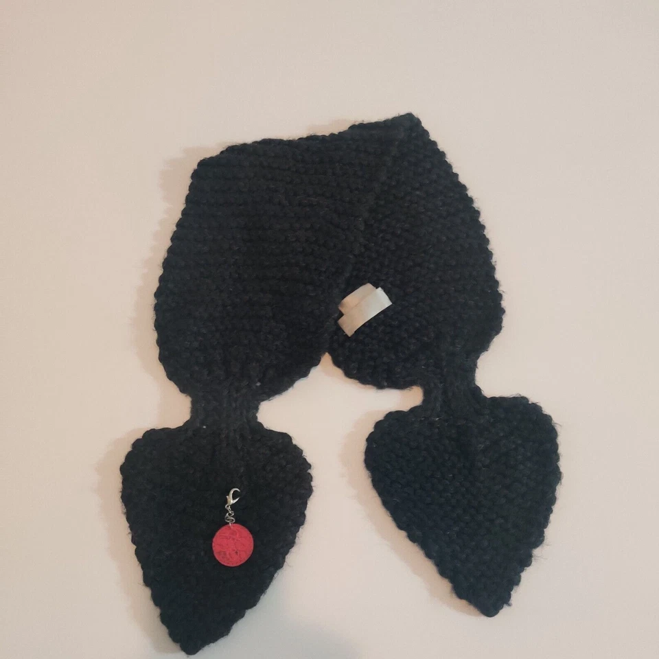 Charter Club Bufanda Invierno Cuello Calentador Crochet Rojo Broche Acento Cerradura Cierre Foto 3 de 4