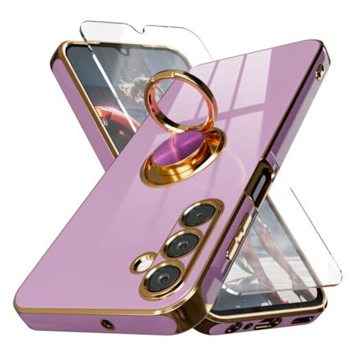  for Galaxy A15 5G Phone Case,+Screen Protector,with Magnetic Purple