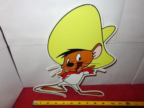 VINTAGE SPEEDY GONZALES HAT LOONEY TUNES MOUSE 1' METAL MERRIE MELODIES GAS SIGN