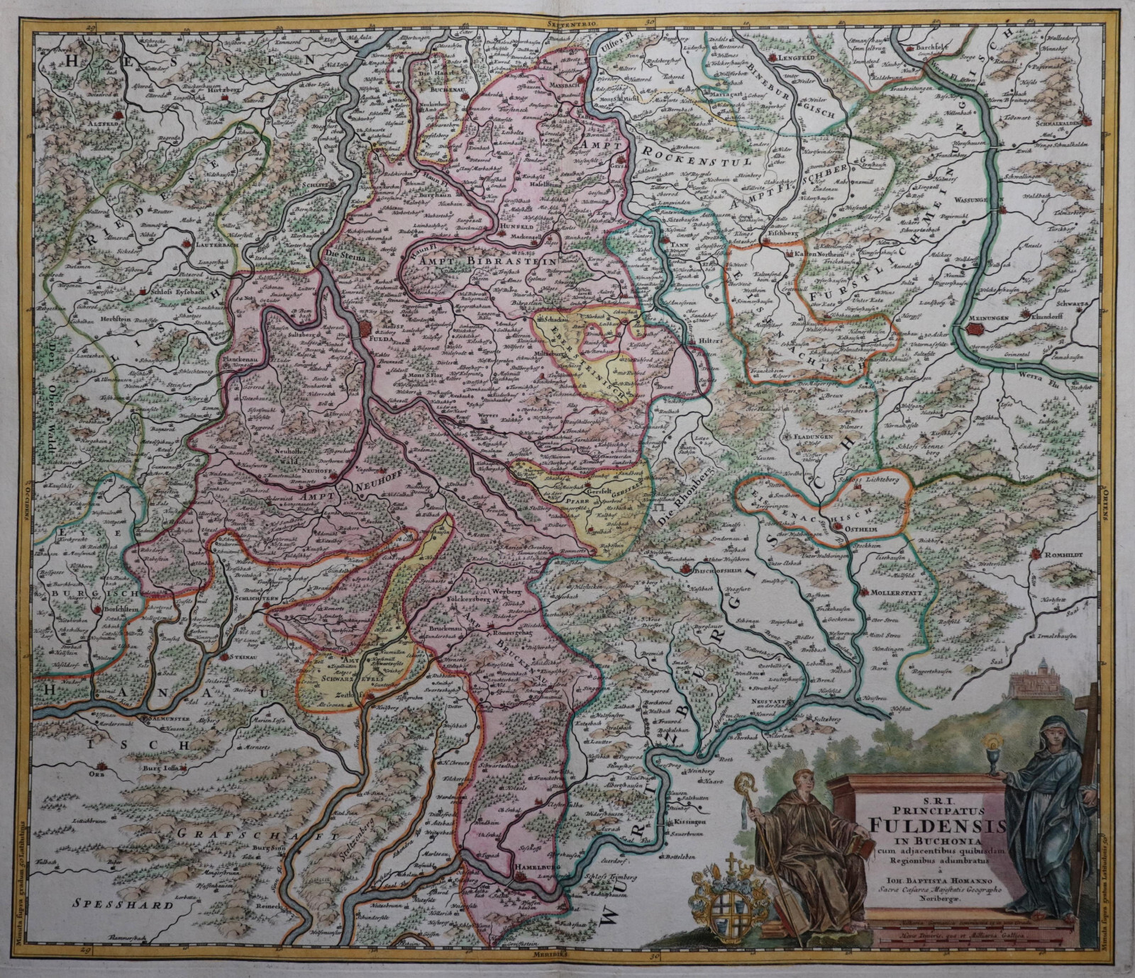 Bistum Fulda - S.R.I. Principatus Fuldensis In Buchonia - Homann 1730
