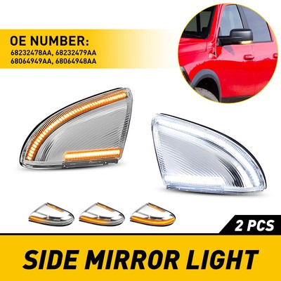For Dodge RAM 1500 3500 Turn Signal LED Side Mirror Light Puddle Lamp Switchback
