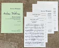 Anton Webern SECHS LIEDER Op. 14 Voice Violin Cello Clarinet Bass Clarinet PARTS