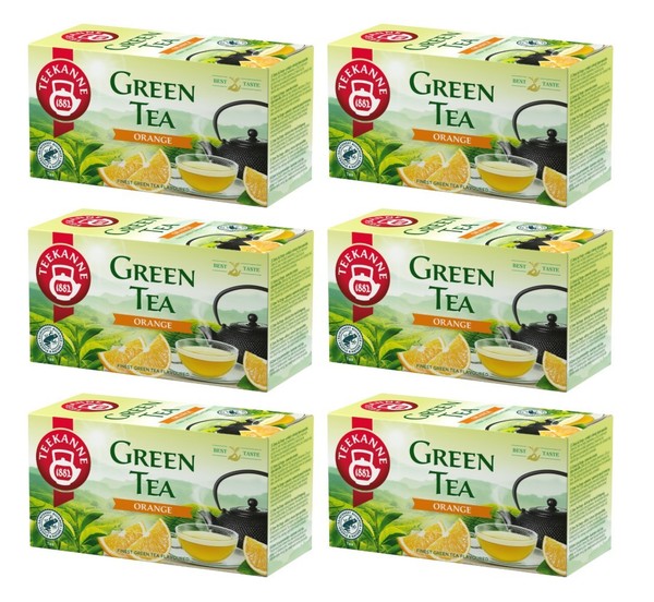 Teekanne GrüNer Tee Orange 6X 20 Teebeutel - GrüNtee Im Beutel Aromatisiert-image