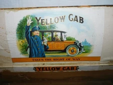 EALRY 1900'S YELLOW CAB TOBACCO CIGAR WOOD BOX -BY  E.B.STRICKLER -100% ORIGINAL