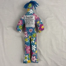 Dammit Doll Floral Blue Hair Stuffed Therapy Stress Relief Emotional Support