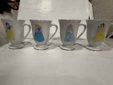 DISNEY STORE Princesses GOLD TRIMED,Tea cups, 4 Different Princesses  
