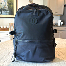 Lululemon Athletica New Crew Backpack Black 17L Nylon Zip Fits 15" Laptop