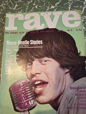 MICK JAGGER : Vintage RAVE Magazine DECEMBER 1964 Stones Beatles Dusty Animals