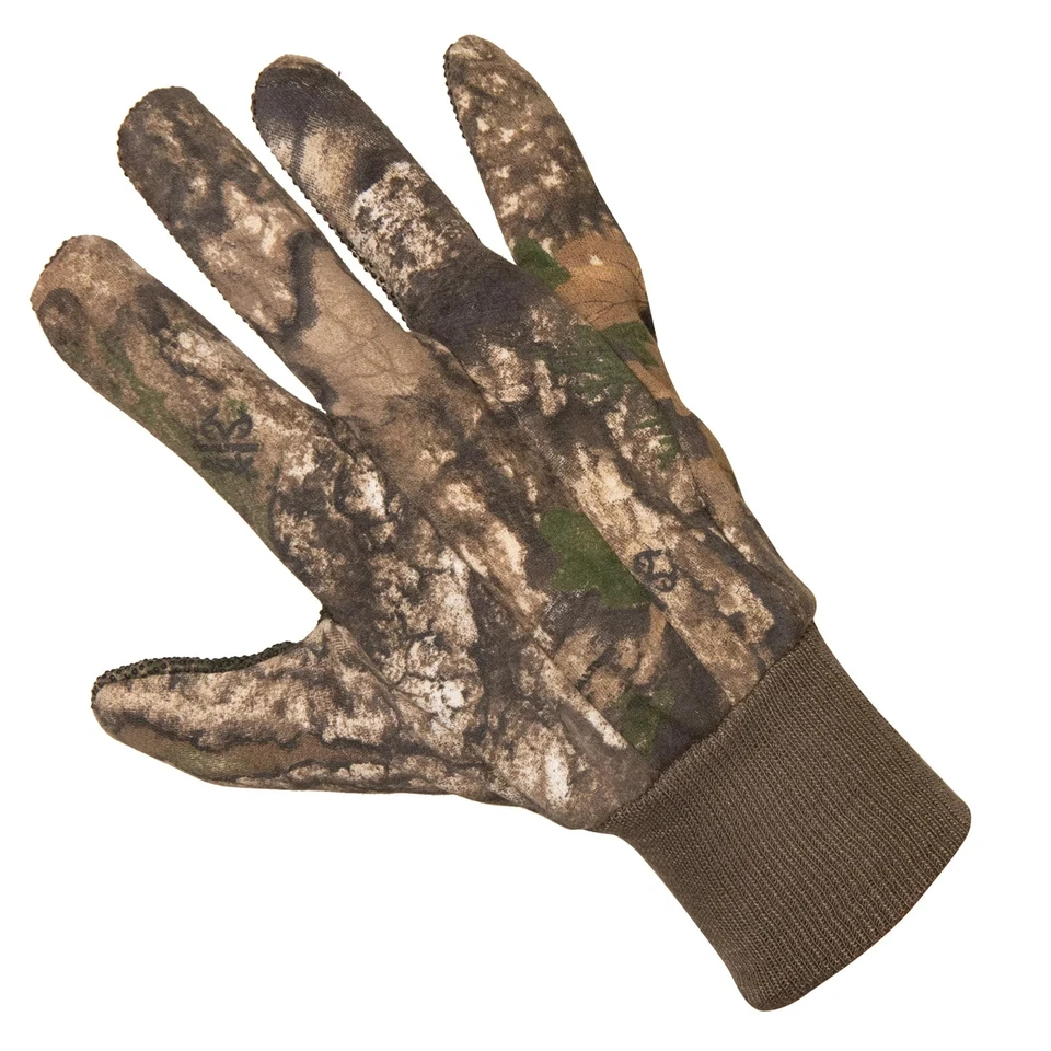 Camouflage Jersey Gloves Men's L/XL Realtree APX Knit Cuff Dot Palm Hunting Work - Image 4 of 4