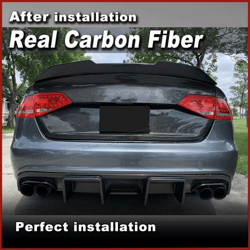 Für Audi S4 B8 2008-2012 Carbon Heckdiffusor Diffusor Heckschürze Spoiler Lippe - Bild 3 von 15