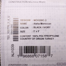 Jonathan Y Moroccan Triangle Geometric Area Rug Black/Cream 3' x 5'