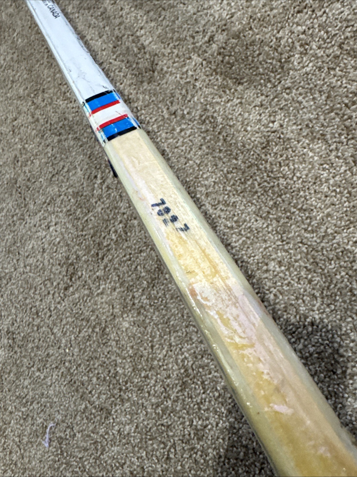 1980’s Game Used Marc Bergevin Chicago Blackhawks Canadien Wooden Hockey Stick