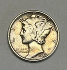 1942 Mercury Silver Dime , 90% Silver,  Nice coin