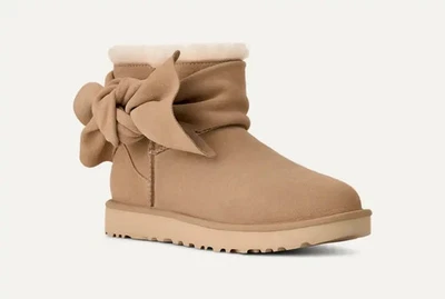 NIB UGG Women's Classic Mini Bow Boot in Sand