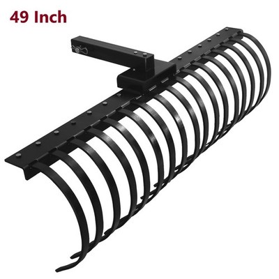 17 Pine Straw Rake with 2'' Receiver for Lawn Tractors ATVs / UTVs Heavy Steel