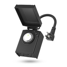 BN-LINK Compact Outdoor Mechanical 24 Hour Programmable Dual Outlet Timer