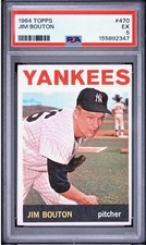 VINTAGE 1964 Topps JIM BOUTON # 470 - PSA 5