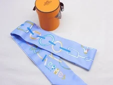 HERMES Twilly Scarf Do Re Boucles 063951S 100 Silk Ladies 7G From Japan