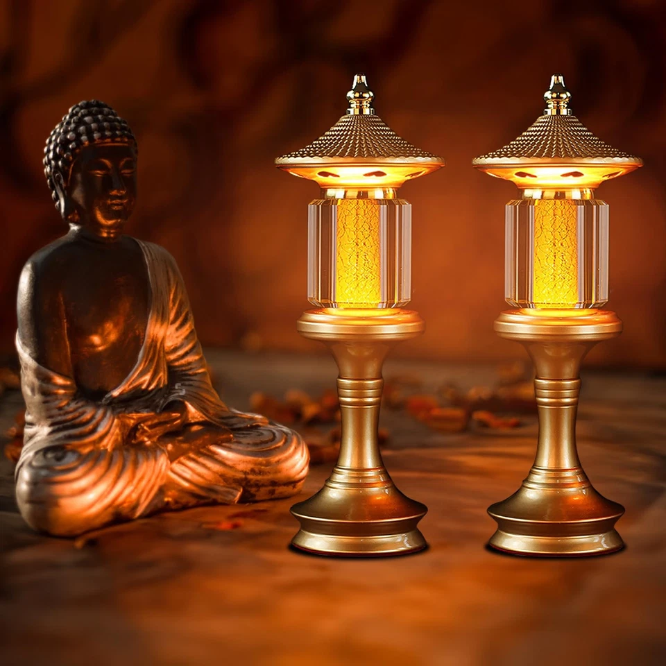 1 Pair-7 Color LED Lotus Flower Lamp - Crystal Palace Lotus Buddhist Lamp Lig... - Image 2 of 4