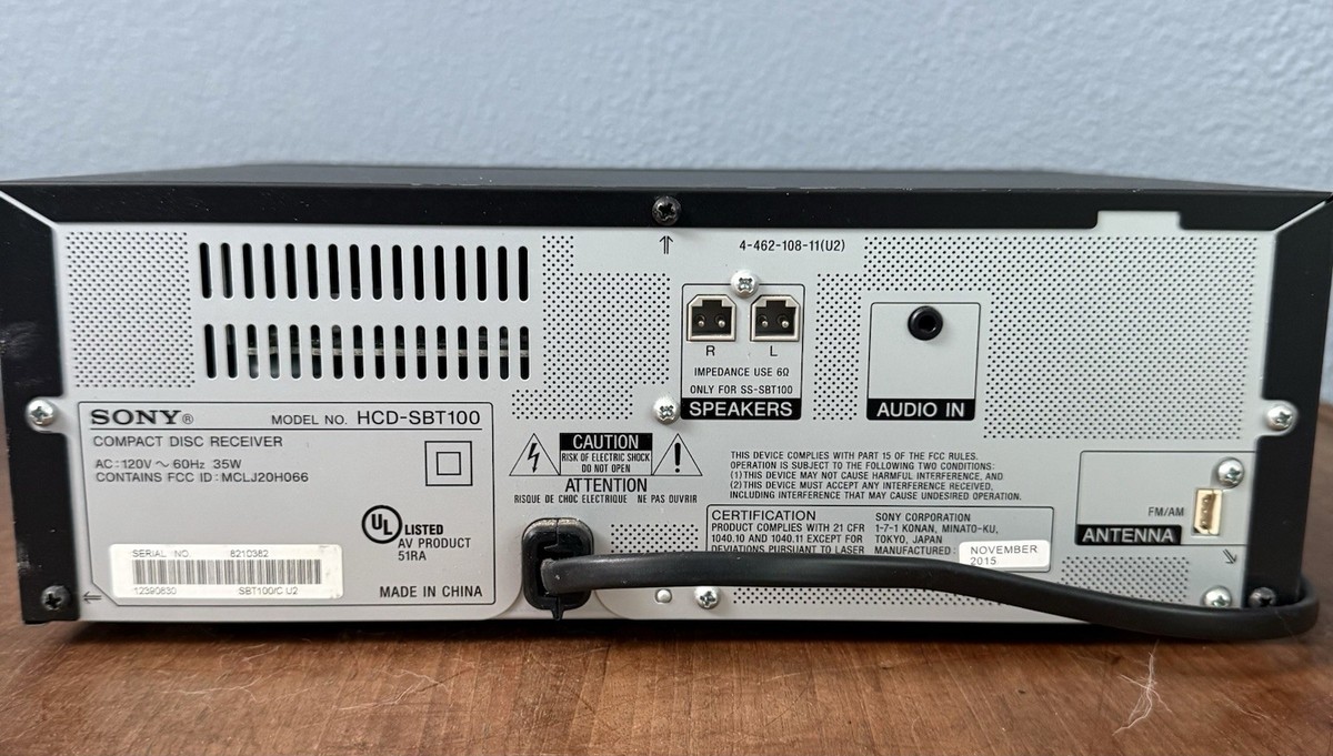 【しおり】Sony CMT-SBT100 Bluetooth搭載機　① Sony CMT-SBT100 CD Receiver Bluetooth Audio System Tested No