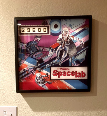 Williams ''Space Lab''  1974 - Pinball Wall Art  LED Backglass Arcade Decor
